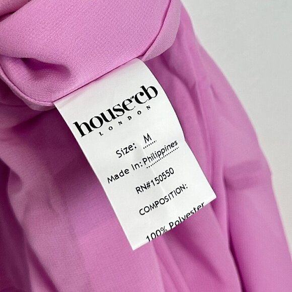 HOUSE OF CB Loren Georgette Mermaid Gown in Pink Size Medium - Picture 9 of 16